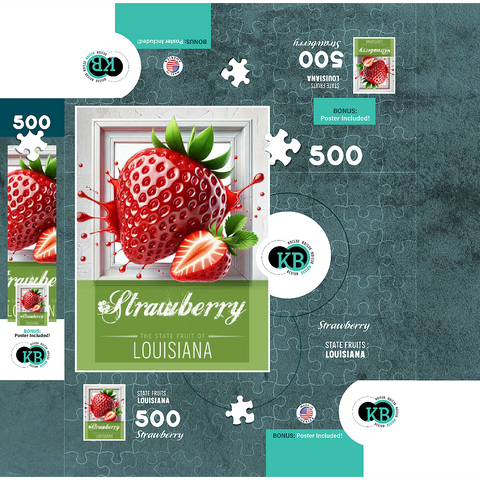 Colorful Fruits: Louisiana, Strawberry -State Fruits Series 500 Jigsaw Puzzle box 3D Modell