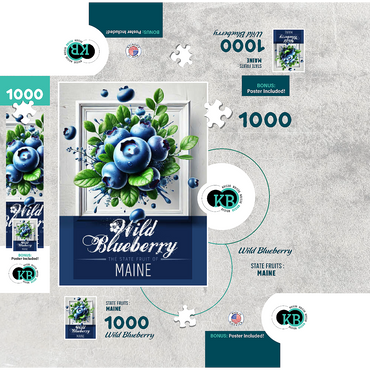 Colorful Fruits: Maine, Wild Blueberry -State Fruits Series 1000 Jigsaw Puzzle box 3D Modell