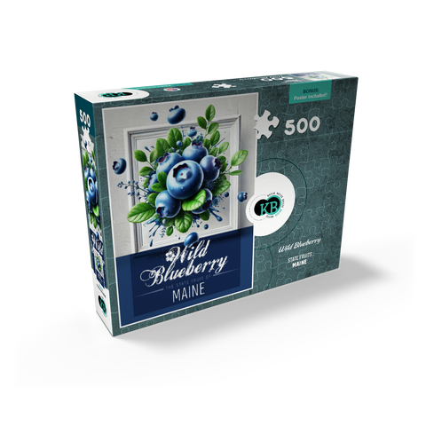 Colorful Fruits: Maine, Wild Blueberry -State Fruits Series 500 Jigsaw Puzzle box view2
