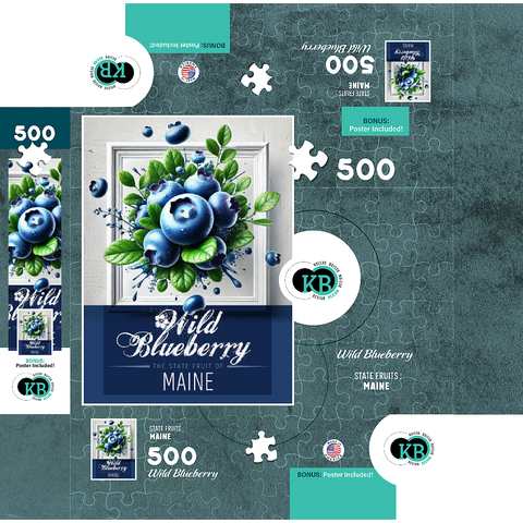 Colorful Fruits: Maine, Wild Blueberry -State Fruits Series 500 Jigsaw Puzzle box 3D Modell