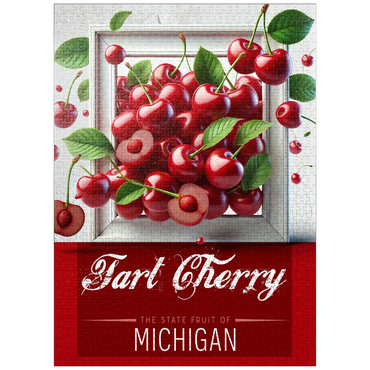 puzzleplate Colorful Fruits: Michigan, Tart Cherry -State Fruits Series 1000 Jigsaw Puzzle