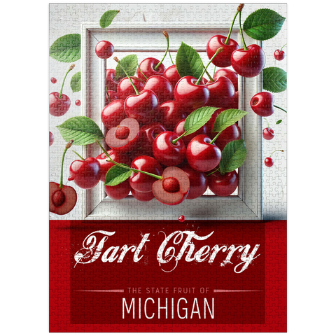 puzzleplate Colorful Fruits: Michigan, Tart Cherry -State Fruits Series 1000 Jigsaw Puzzle