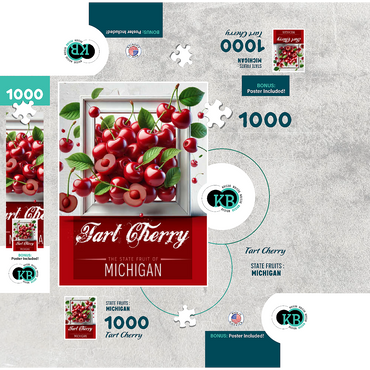 Colorful Fruits: Michigan, Tart Cherry -State Fruits Series 1000 Jigsaw Puzzle box 3D Modell