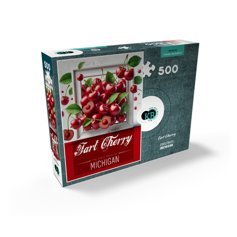 Colorful Fruits: Michigan, Tart Cherry -State Fruits Series 500 Jigsaw Puzzle box view2