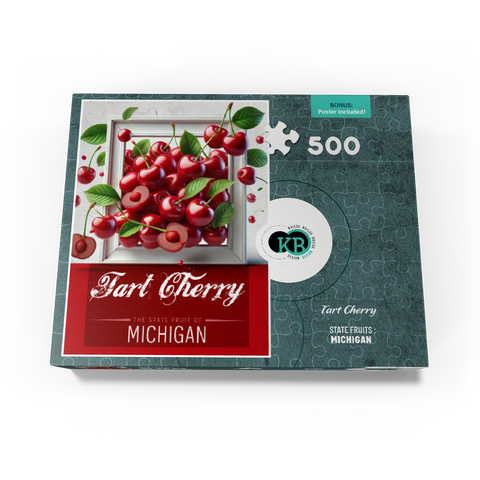 Colorful Fruits: Michigan, Tart Cherry -State Fruits Series 500 Jigsaw Puzzle box view3