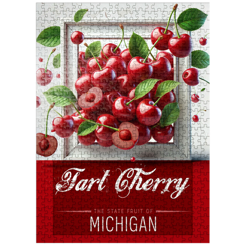 puzzleplate Colorful Fruits: Michigan, Tart Cherry -State Fruits Series 500 Jigsaw Puzzle