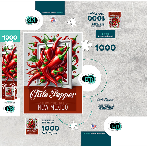 Colorful Fruits: New Mexico, Chile Pepper -State Fruits Series 1000 Jigsaw Puzzle box 3D Modell