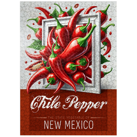 puzzleplate Colorful Fruits: New Mexico, Chile Pepper -State Fruits Series 500 Jigsaw Puzzle