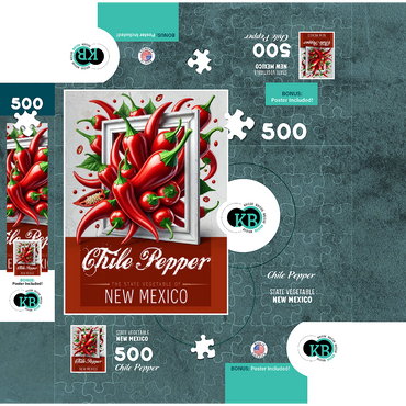Colorful Fruits: New Mexico, Chile Pepper -State Fruits Series 500 Jigsaw Puzzle box 3D Modell