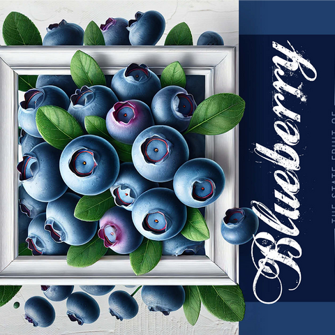 Colorful Fruits: New Jersey, Blueberry -State Fruits Series 1000 Jigsaw Puzzle 3D Modell