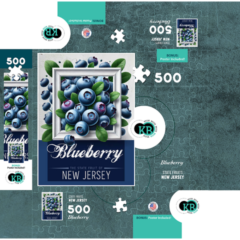 Colorful Fruits: New Jersey, Blueberry -State Fruits Series 500 Jigsaw Puzzle box 3D Modell