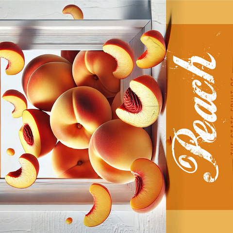 Colorful Fruits: South Carolina, Peach -State Fruits Series 1000 Jigsaw Puzzle 3D Modell