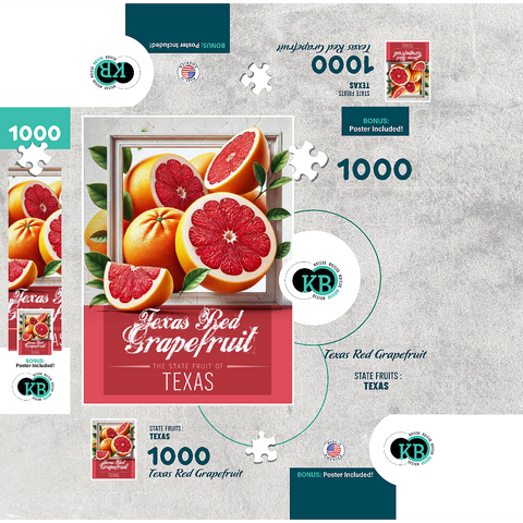 Colorful Fruits: Texas, Red Grapefruit -State Fruits Series 1000 Jigsaw Puzzle box 3D Modell