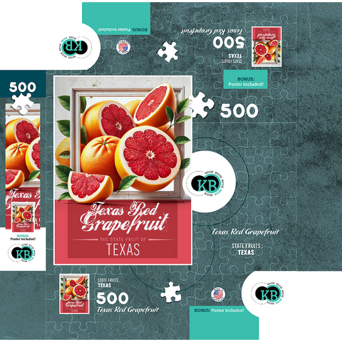 Colorful Fruits: Texas, Red Grapefruit -State Fruits Series 500 Jigsaw Puzzle box 3D Modell