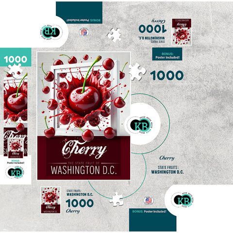 Colorful Fruits: Washington D.C., Cherry -State Fruits Series 1000 Jigsaw Puzzle box 3D Modell
