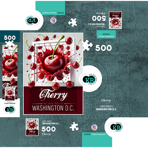 Colorful Fruits: Washington D.C., Cherry -State Fruits Series 500 Jigsaw Puzzle box 3D Modell