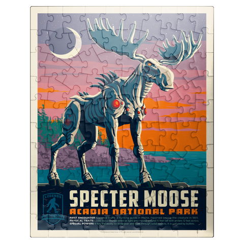 puzzleplate Legends Of The National Parks: Acadia's Specter Moose 100 Jigsaw Puzzle