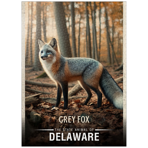 puzzleplate Delaware, Grey Fox: State Animals Series 1000 Jigsaw Puzzle