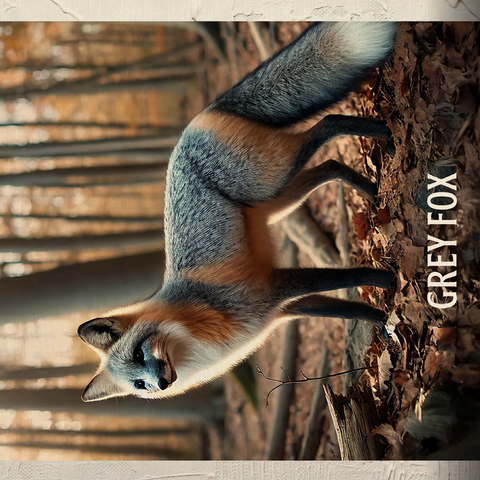 Delaware, Grey Fox: State Animals Series 500 Jigsaw Puzzle 3D Modell