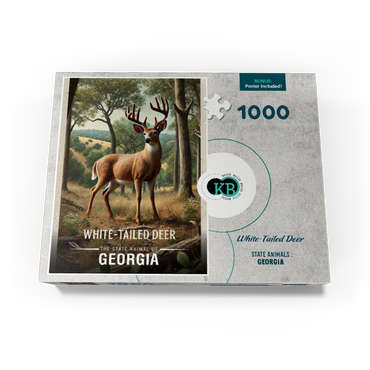Georgia, White-Tailed Deer: State Animals Series 1000 Jigsaw Puzzle box view3