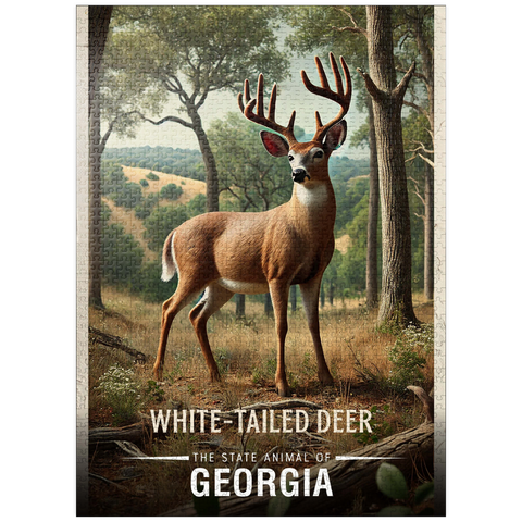 puzzleplate Georgia, White-Tailed Deer: State Animals Series 1000 Jigsaw Puzzle