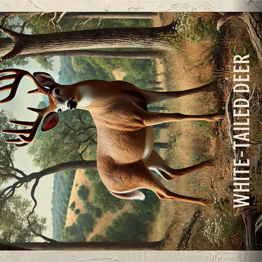 Georgia, White-Tailed Deer: State Animals Series 1000 Jigsaw Puzzle 3D Modell