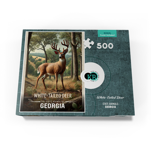 Georgia, White-Tailed Deer: State Animals Series 500 Jigsaw Puzzle box view3