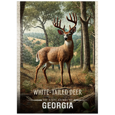 puzzleplate Georgia, White-Tailed Deer: State Animals Series 500 Jigsaw Puzzle