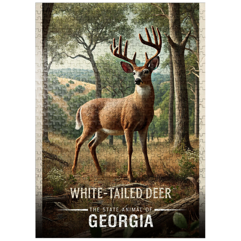 puzzleplate Georgia, White-Tailed Deer: State Animals Series 500 Jigsaw Puzzle