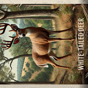 Georgia, White-Tailed Deer: State Animals Series 500 Jigsaw Puzzle 3D Modell