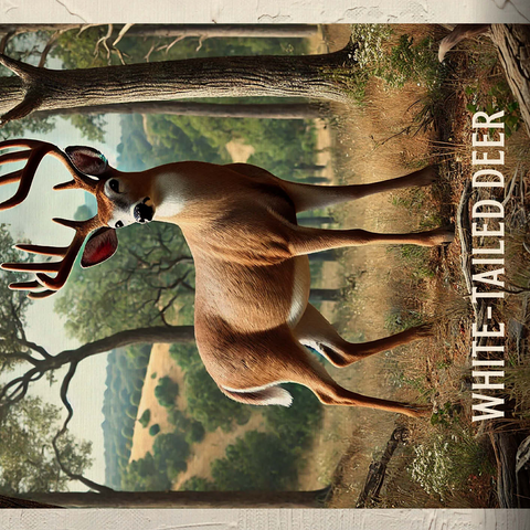 Georgia, White-Tailed Deer: State Animals Series 500 Jigsaw Puzzle 3D Modell