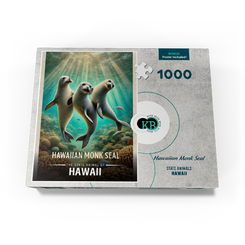 Hawaii, Hawaiian Monk Seal: State Animals Series 1000 Jigsaw Puzzle box view3