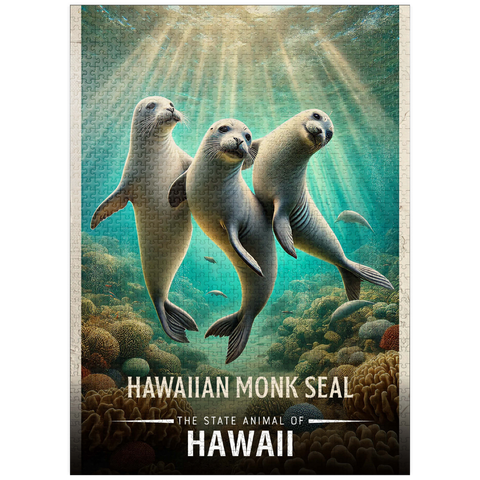 puzzleplate Hawaii, Hawaiian Monk Seal: State Animals Series 1000 Jigsaw Puzzle