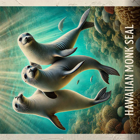 Hawaii, Hawaiian Monk Seal: State Animals Series 1000 Jigsaw Puzzle 3D Modell