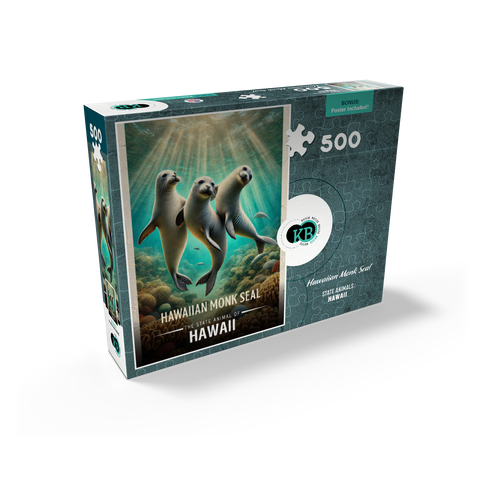 Hawaii, Hawaiian Monk Seal: State Animals Series 500 Jigsaw Puzzle box view2
