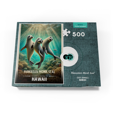 Hawaii, Hawaiian Monk Seal: State Animals Series 500 Jigsaw Puzzle box view3