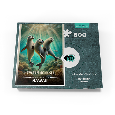 Hawaii, Hawaiian Monk Seal: State Animals Series 500 Jigsaw Puzzle box view3