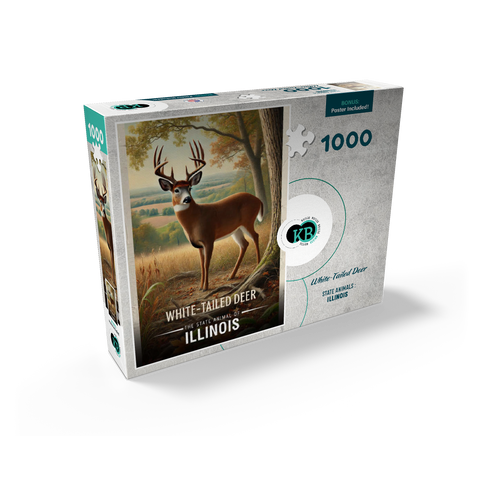 Illinois, White-Tailed Deer: State Animals Series 1000 Jigsaw Puzzle box view2