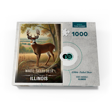 Illinois, White-Tailed Deer: State Animals Series 1000 Jigsaw Puzzle box view3