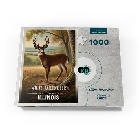Illinois, White-Tailed Deer: State Animals Series 1000 Jigsaw Puzzle box view3
