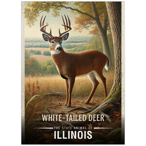 puzzleplate Illinois, White-Tailed Deer: State Animals Series 1000 Jigsaw Puzzle