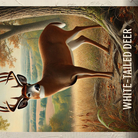 Illinois, White-Tailed Deer: State Animals Series 1000 Jigsaw Puzzle 3D Modell