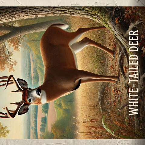 Illinois, White-Tailed Deer: State Animals Series 500 Jigsaw Puzzle 3D Modell