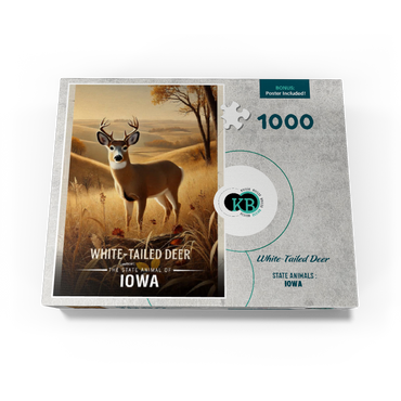 Iowa, White-Tailed Deer: State Animals Series 1000 Jigsaw Puzzle box view3