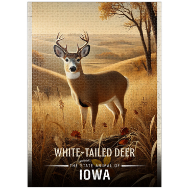 puzzleplate Iowa, White-Tailed Deer: State Animals Series 1000 Jigsaw Puzzle