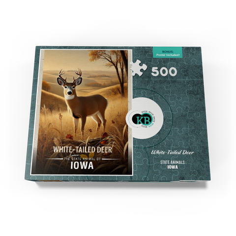 Iowa, White-Tailed Deer: State Animals Series 500 Jigsaw Puzzle box view3