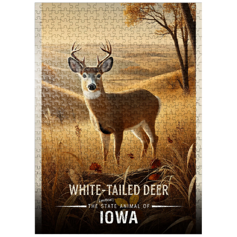 puzzleplate Iowa, White-Tailed Deer: State Animals Series 500 Jigsaw Puzzle