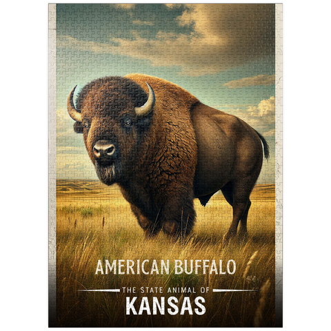 puzzleplate Kansas, American Buffalo: State Animals Series 1000 Jigsaw Puzzle