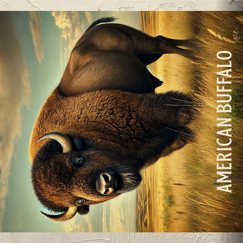 Kansas, American Buffalo: State Animals Series 1000 Jigsaw Puzzle 3D Modell