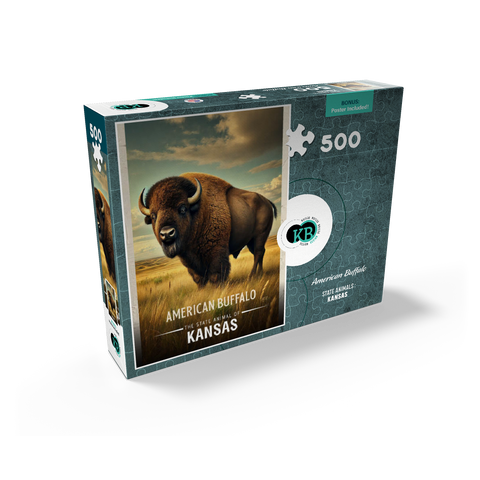 Kansas, American Buffalo: State Animals Series 500 Jigsaw Puzzle box view2